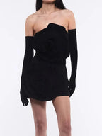 3D Floral Strapless Short Party Dress -Guocali