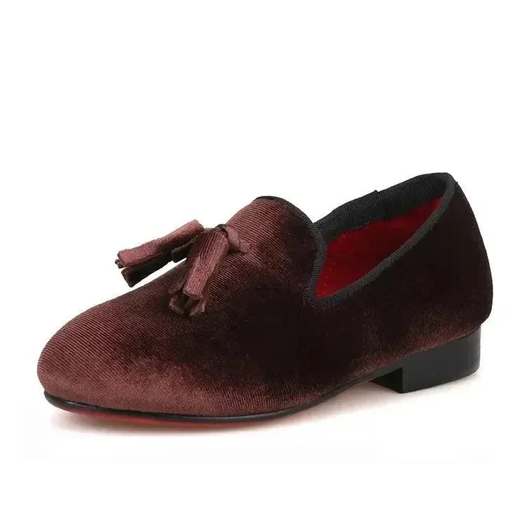 Kids Casual Tassel Dress Loafers - Slip-On Flat Slip-On Shoes
