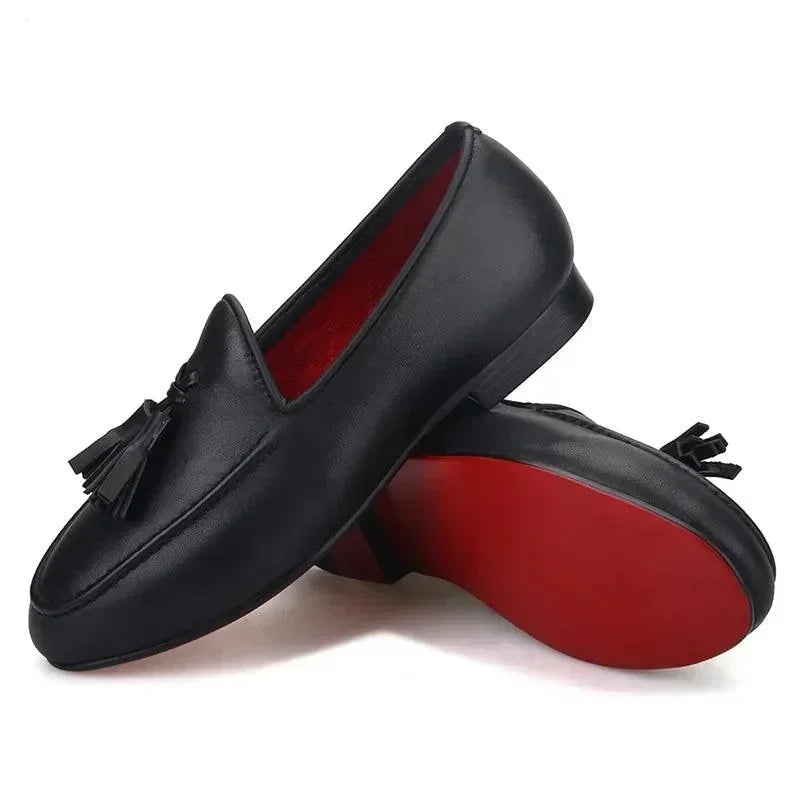 Kids Tassel Dress Loafers - Slip-On Flat Formal Dress Shoes