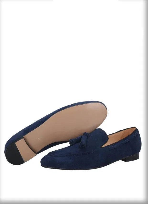 Men Casual Tassel Dress Loafers - Slip-On Flat Formal Dress Shoes