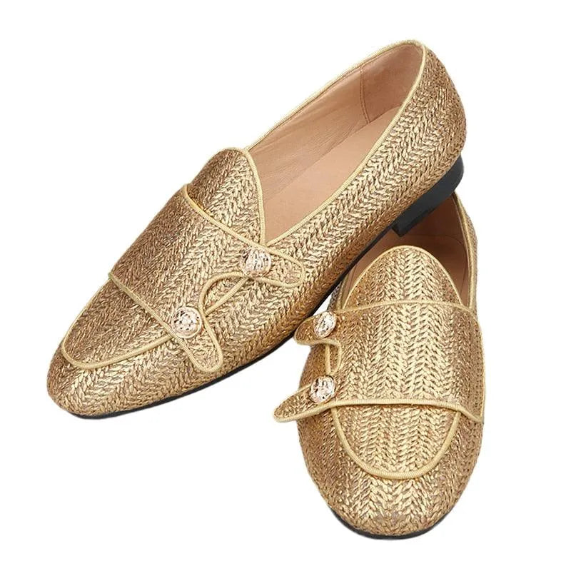 Men Dress Loafers - Buckles Monk Strap Formal Dress Shoes