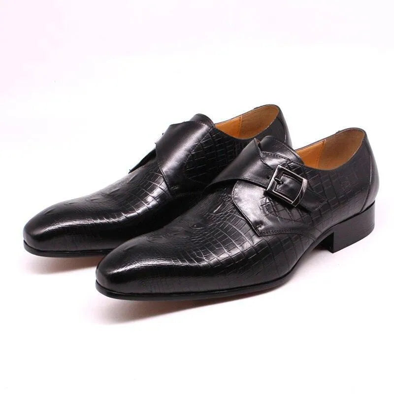 Men Formal Dress Loafers - Buckles Monk Strap Formal Dress Shoes