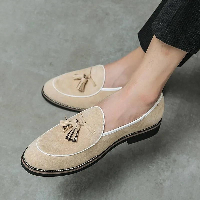 Men Tassel Dress Loafers - Slip-On Formal Dress Shoes