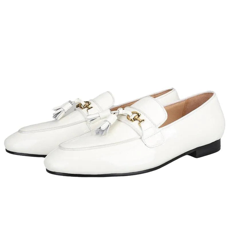 Men Tassel Horse Bit Dress Loafers - Slip-On Formal Dress Shoes
