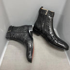 Men's Boots - Winter Block Ankle Boots - Leather