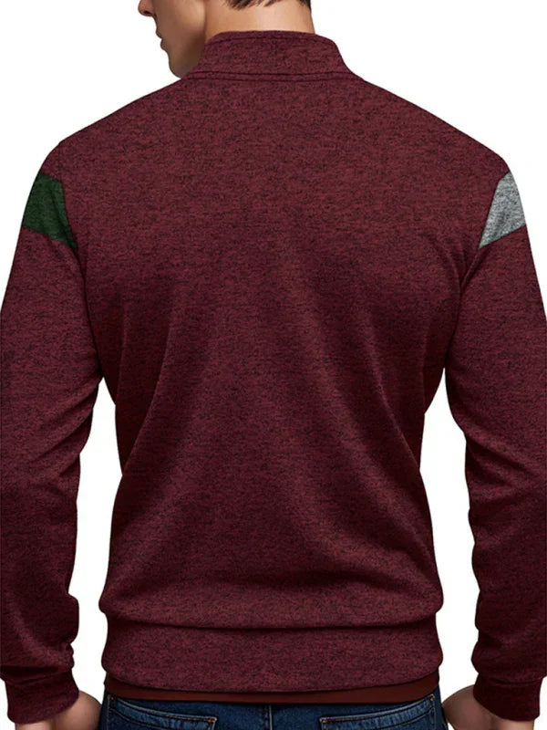 Men's Sweatshirt - Mock-Neck With Regular Fit
