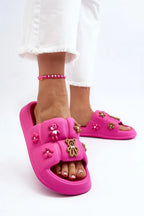 Women Appliqué Beach Flip Flops