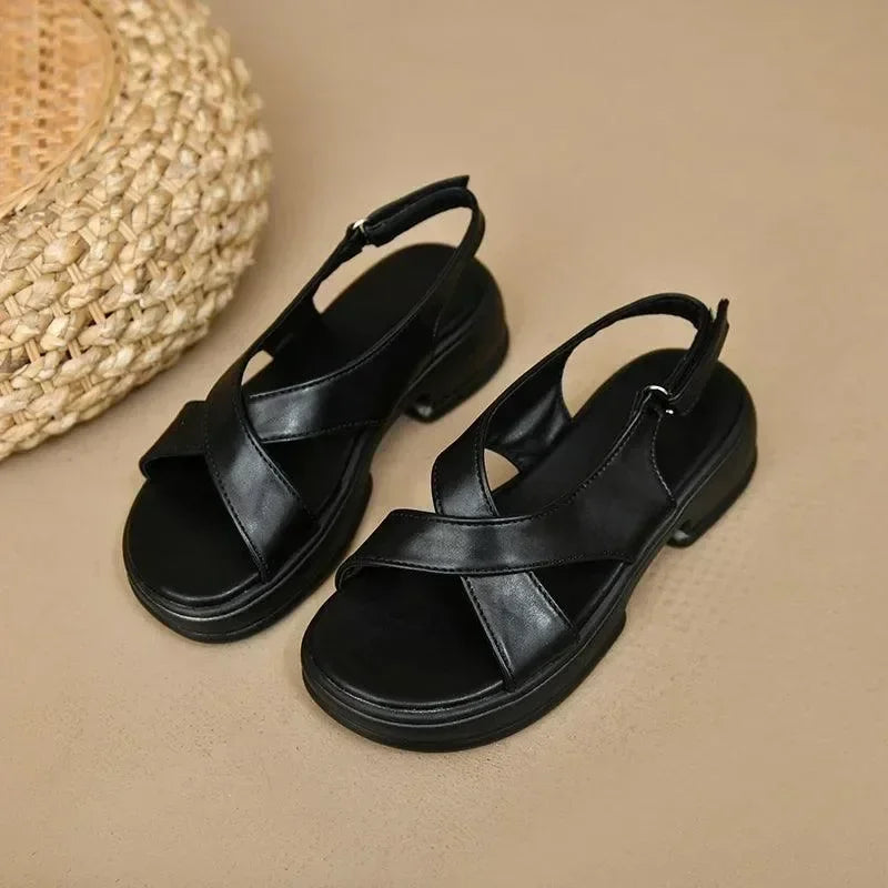 Women Back Strap Block Heel Sandals