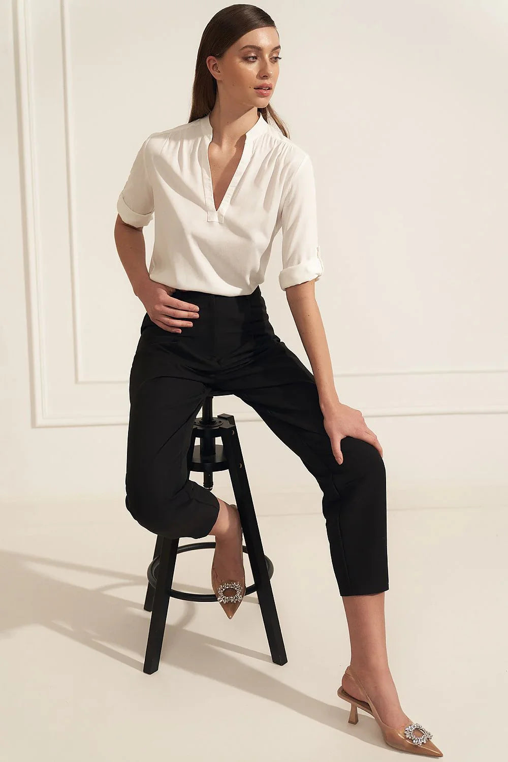 Women Blouse – Lightweight – Rolled-Up Sleeves