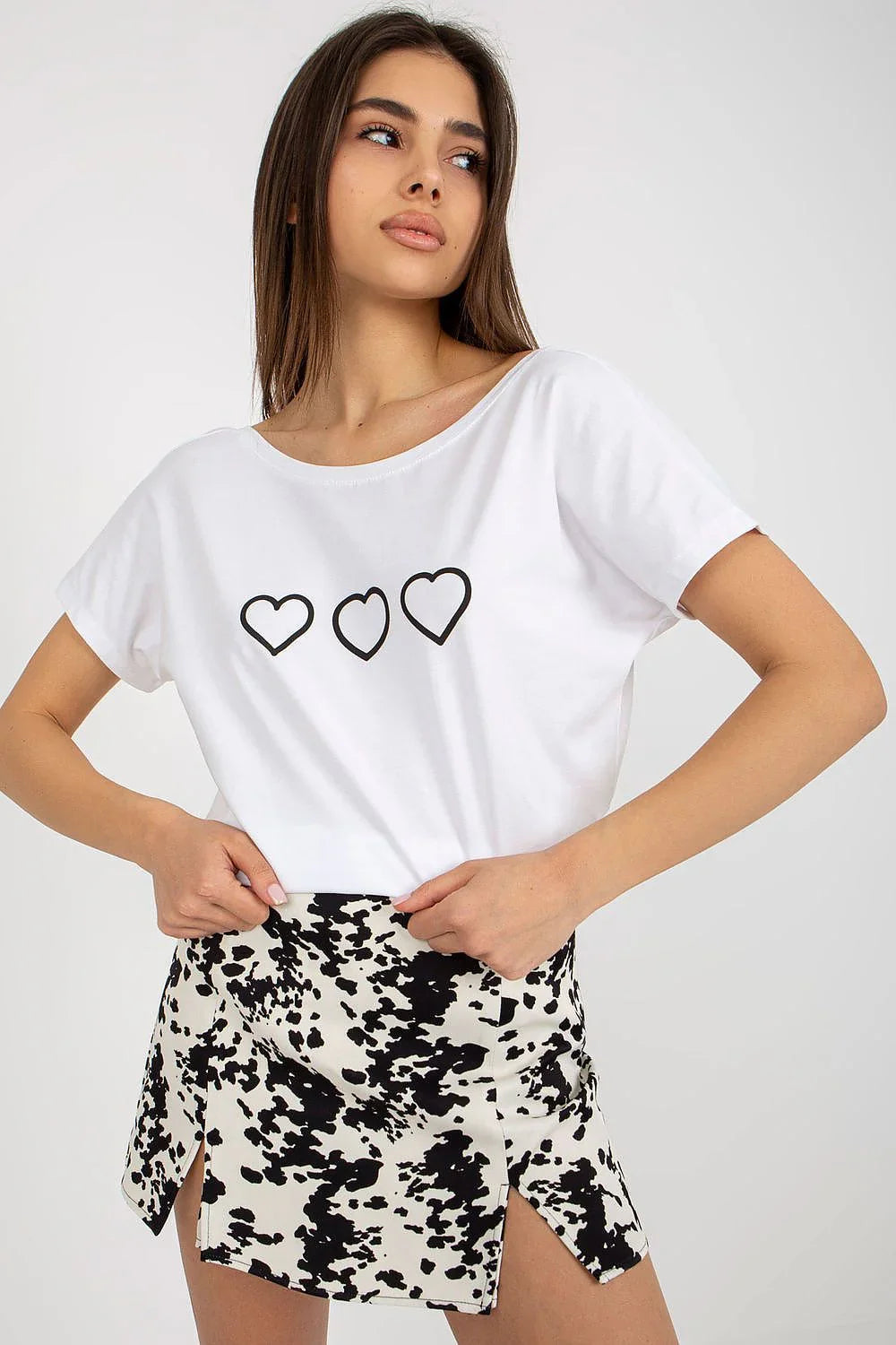 Women Boat-Neck Short-Sleeves T-Shirt – Stretchable, Black