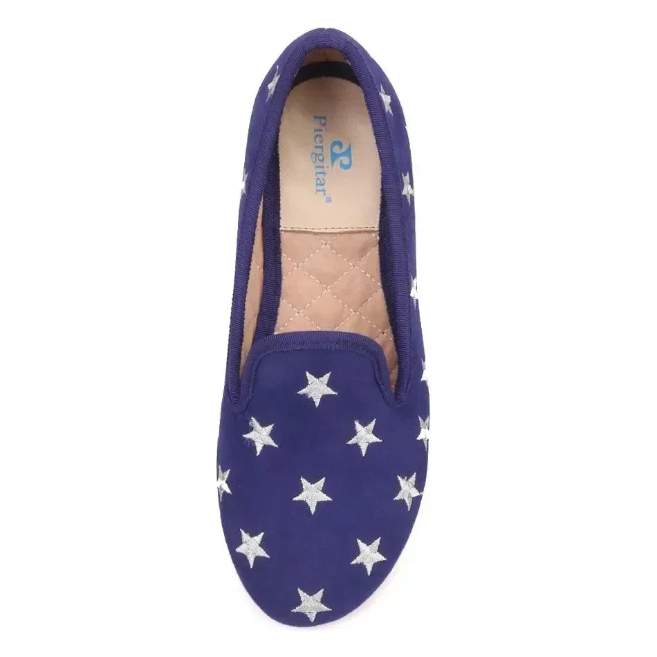 Women Casual Smoking Loafers - Slip-On Flat Shoes
