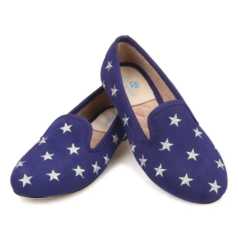 Women Casual Smoking Loafers - Slip-On Flat Shoes