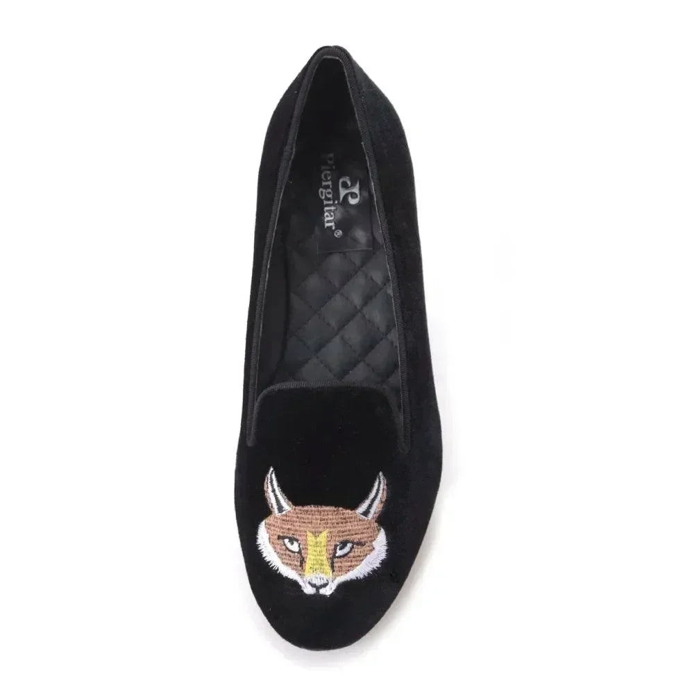 Women Casual Smoking Loafers - Slip-On Flat Shoes