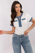 Women Draped Blouse – Lightweight – V-Neck