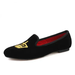 Women Dress Smoking Slipper Loafers - Slip-On Flat Shoes - Guocali