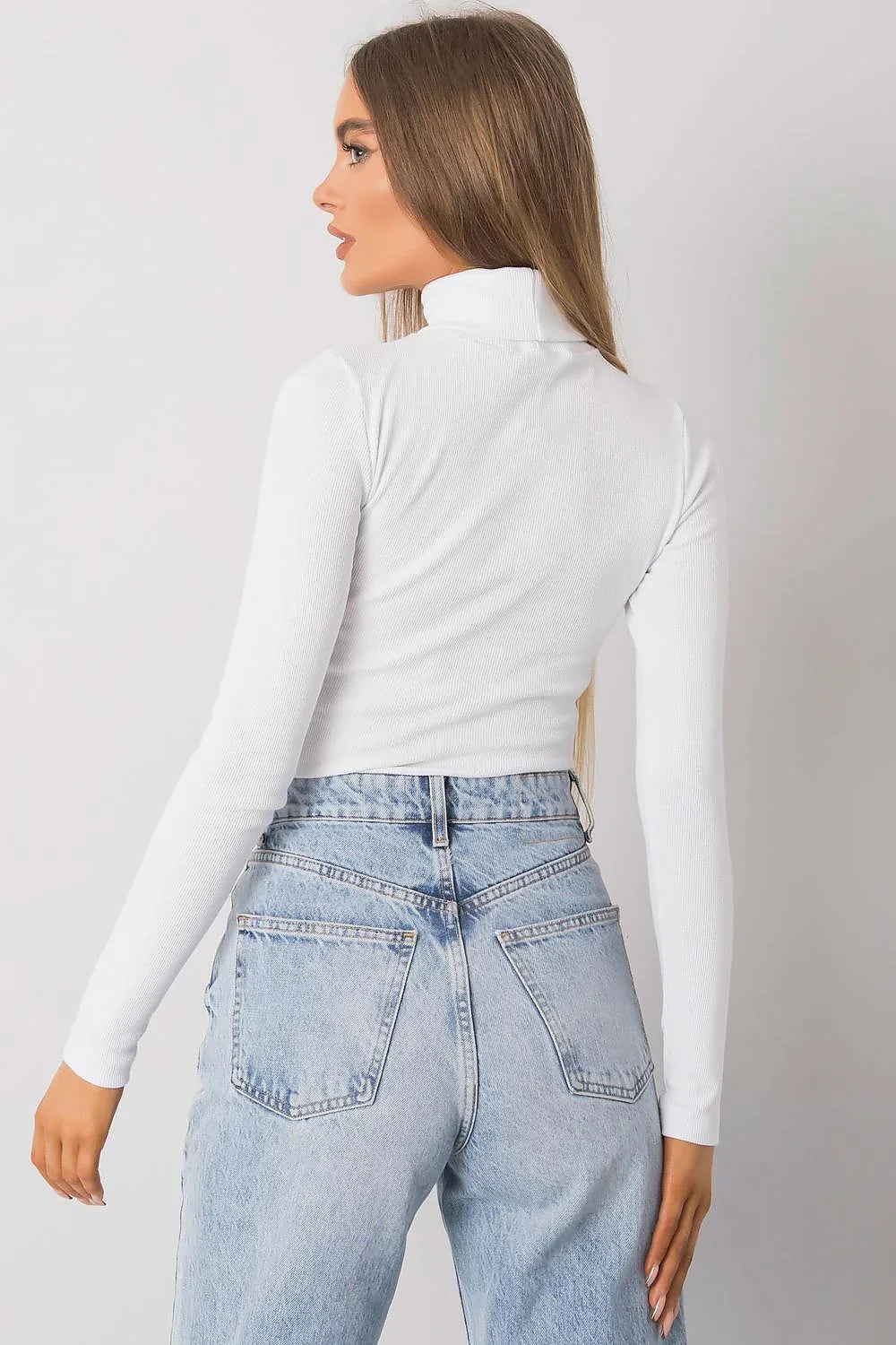 Women Fitted Cotton Turtleneck Sweater