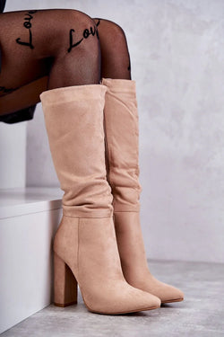 Women Heel Boots - High Block Shoes - Guocali