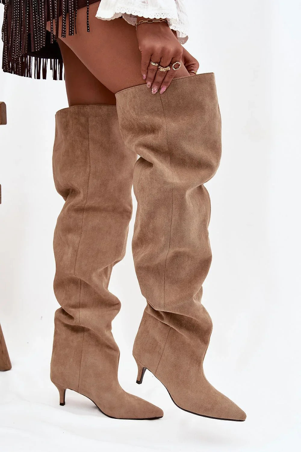 Women Heel Boots - Low Stiletto Shoes