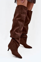 Women Heel Boots - Low Stiletto Shoes