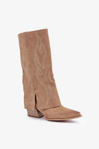 Women Heel Boots - Mid Block Shoes