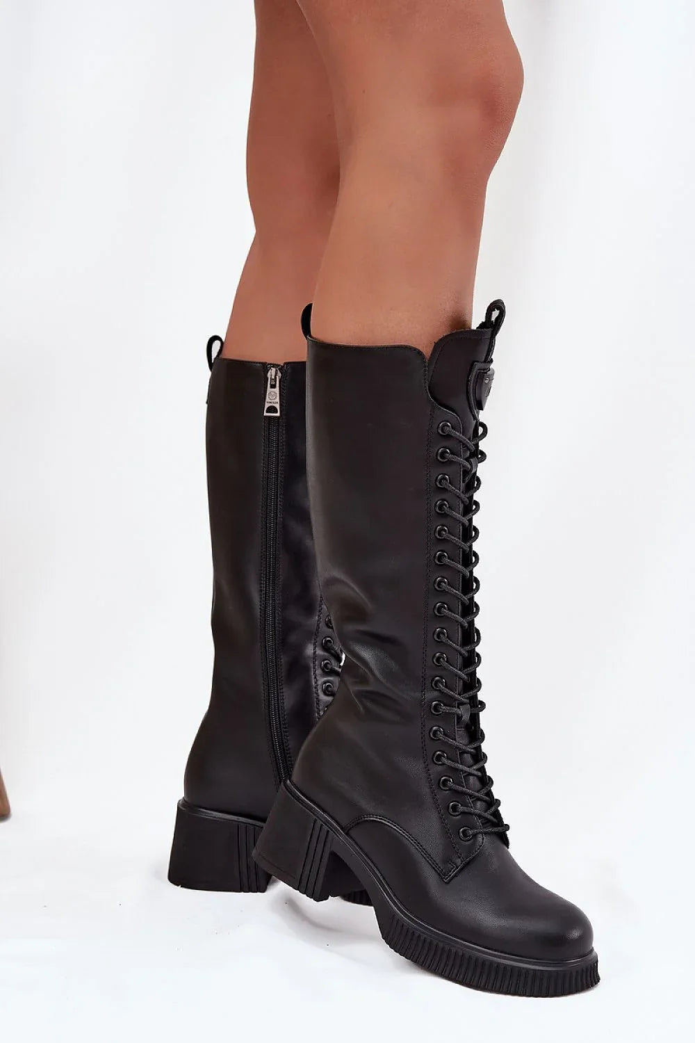 Women Heel Boots - Mid Block Shoes