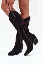 Women Heel Boots - Mid Block Shoes