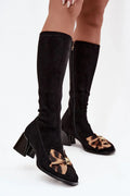 Women Heel Boots - Mid Block Shoes