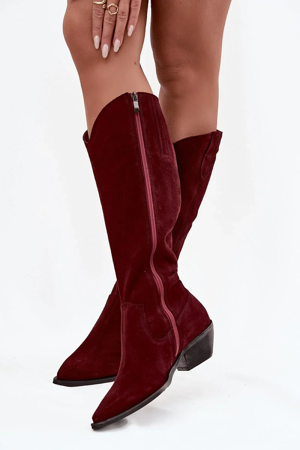 Women Heel Boots - Mid Cuban Shoes