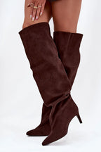 Women Heel Boots - Mid Stiletto Shoes