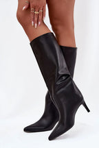Women Heel Boots - Mid Stiletto Shoes