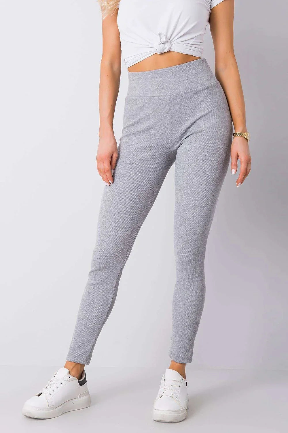 Women High Waist Textured Long Casual Leggings
