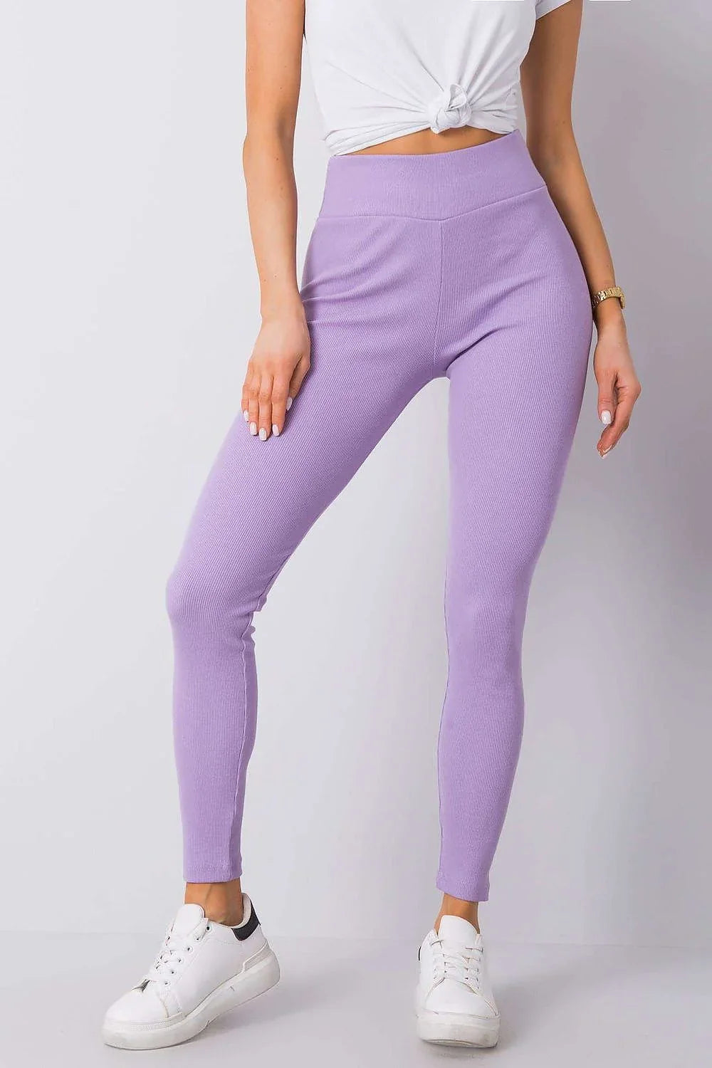 Women High Waist Textured Long Casual Leggings