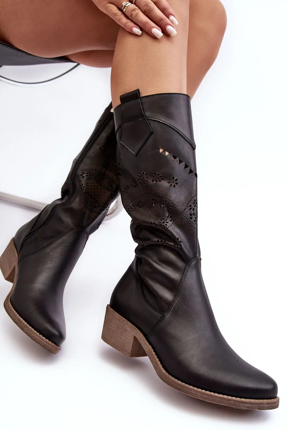 Women Open Work Boots - Low Block Shoes
