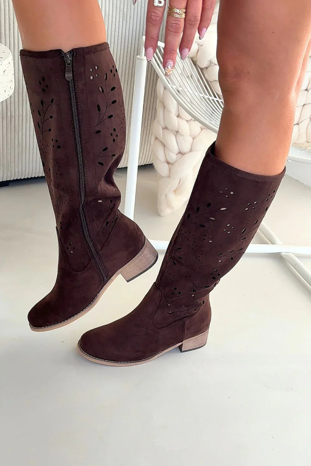 Women Open Work Boots - Low Block Shoes