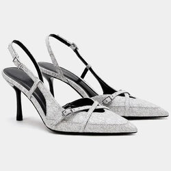 Women Pointed Toe Ankle Strap Stiletto Heels - Guocali