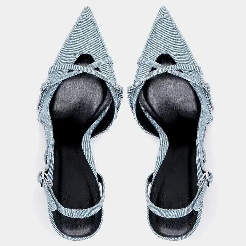 Women Pointed Toe Ankle Strap Stiletto Heels