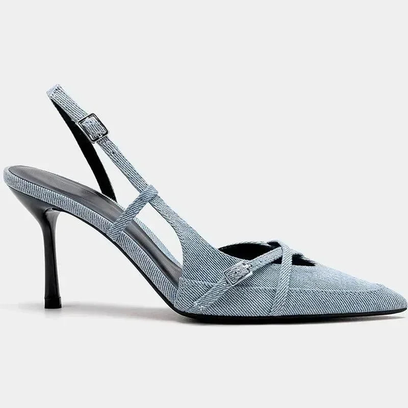 Women Pointed Toe Ankle Strap Stiletto Heels