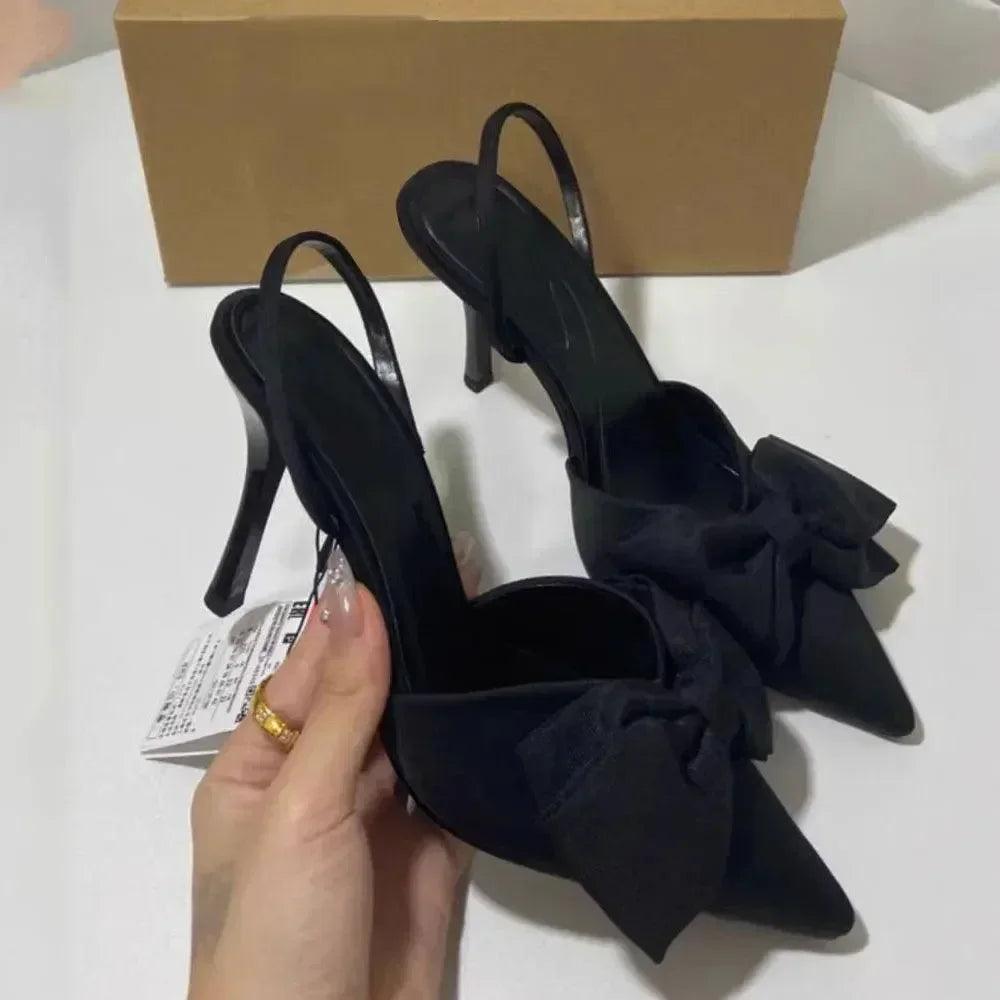 Women Pointed Toe Slingback Stiletto Sandals