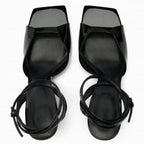 Women Square Toe Strappy Stiletto Heels