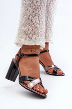 Women Strappy Ankle Strap Block Heel Sandals