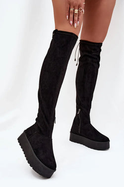 Women Thigh High Boots - High Platform Shoes - Guocali
