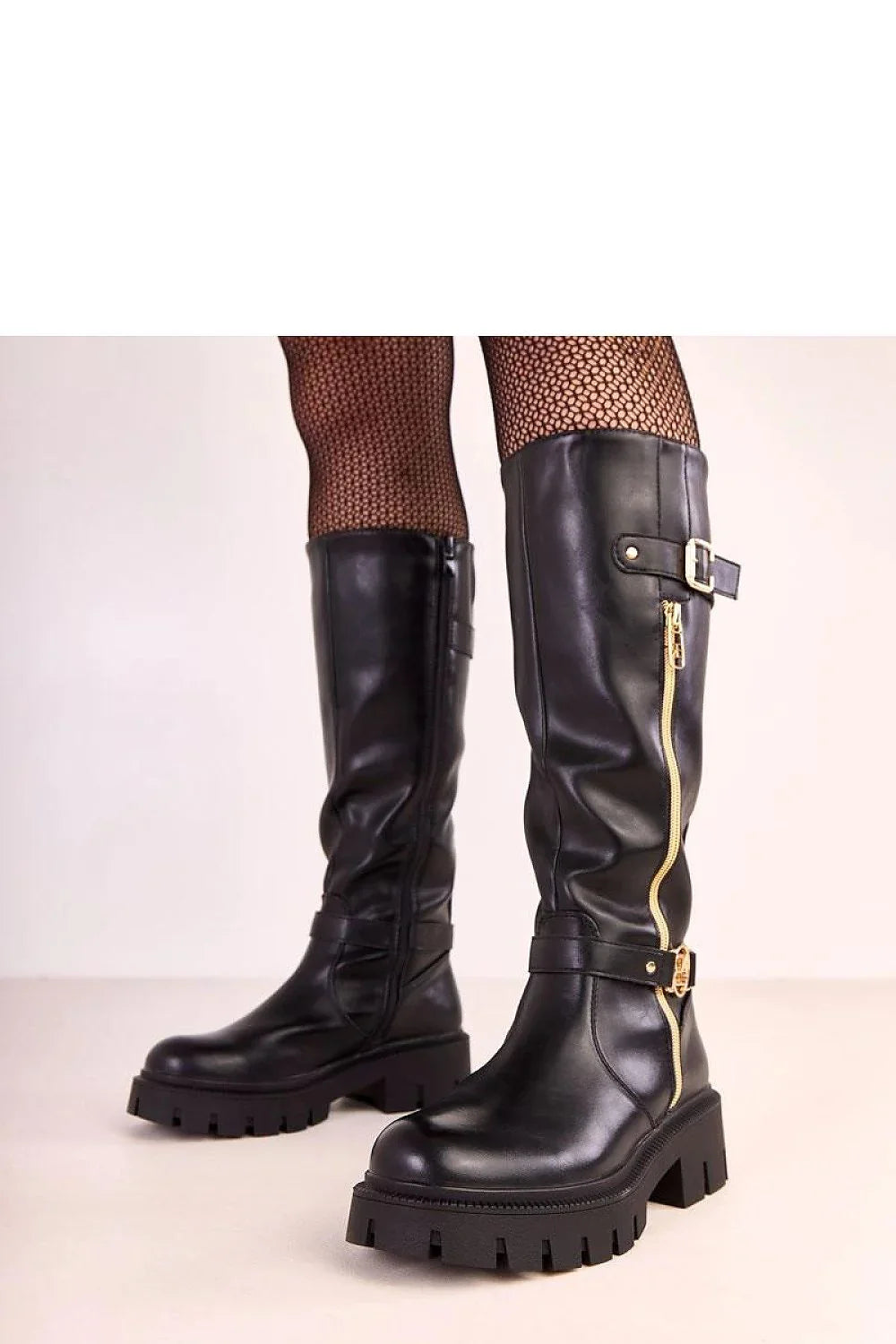 Women Thigh High Boots - Low Block Shoes