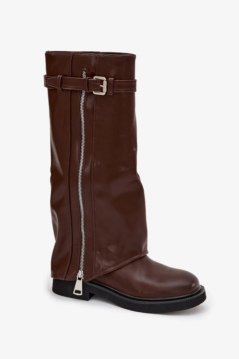 Women Thigh High Boots - Low Flat Shoes