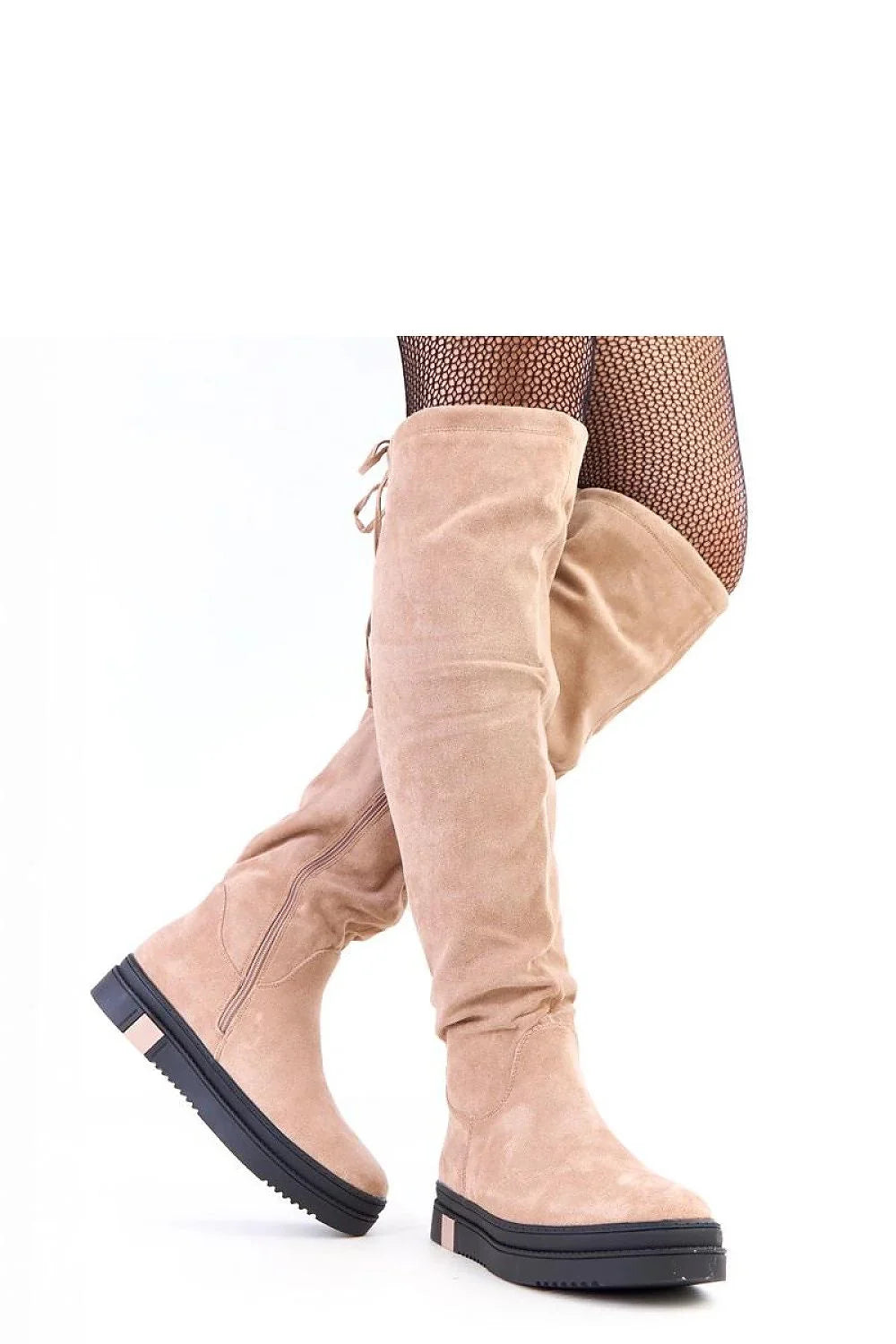 Women Thigh High Boots - Low Platform Shoes