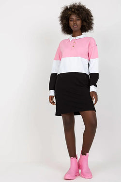 Women’s Black Collarless Above-Knee Long Sleeve Dress - Guocali