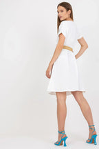 Women's Above Knee Day Dress – Regular Fit With Short Sleeves