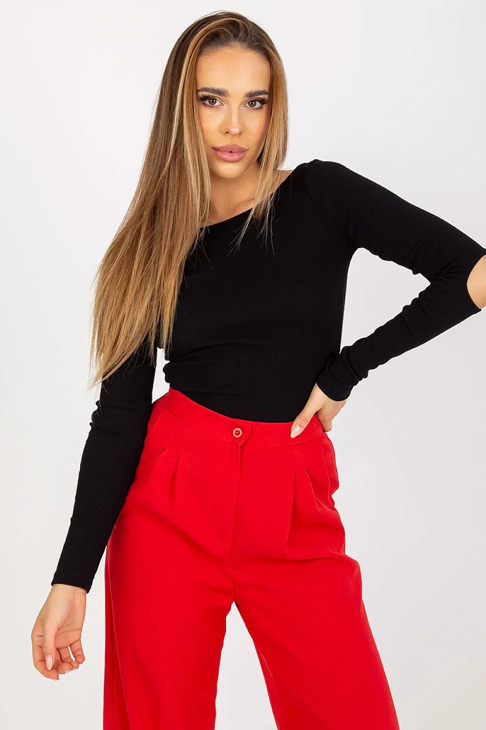 Women's Boat-Neck Blouse - Solid Waist Length