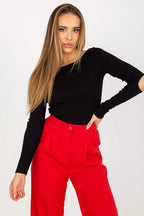 Women's Boat-Neck Blouse - Solid Waist Length