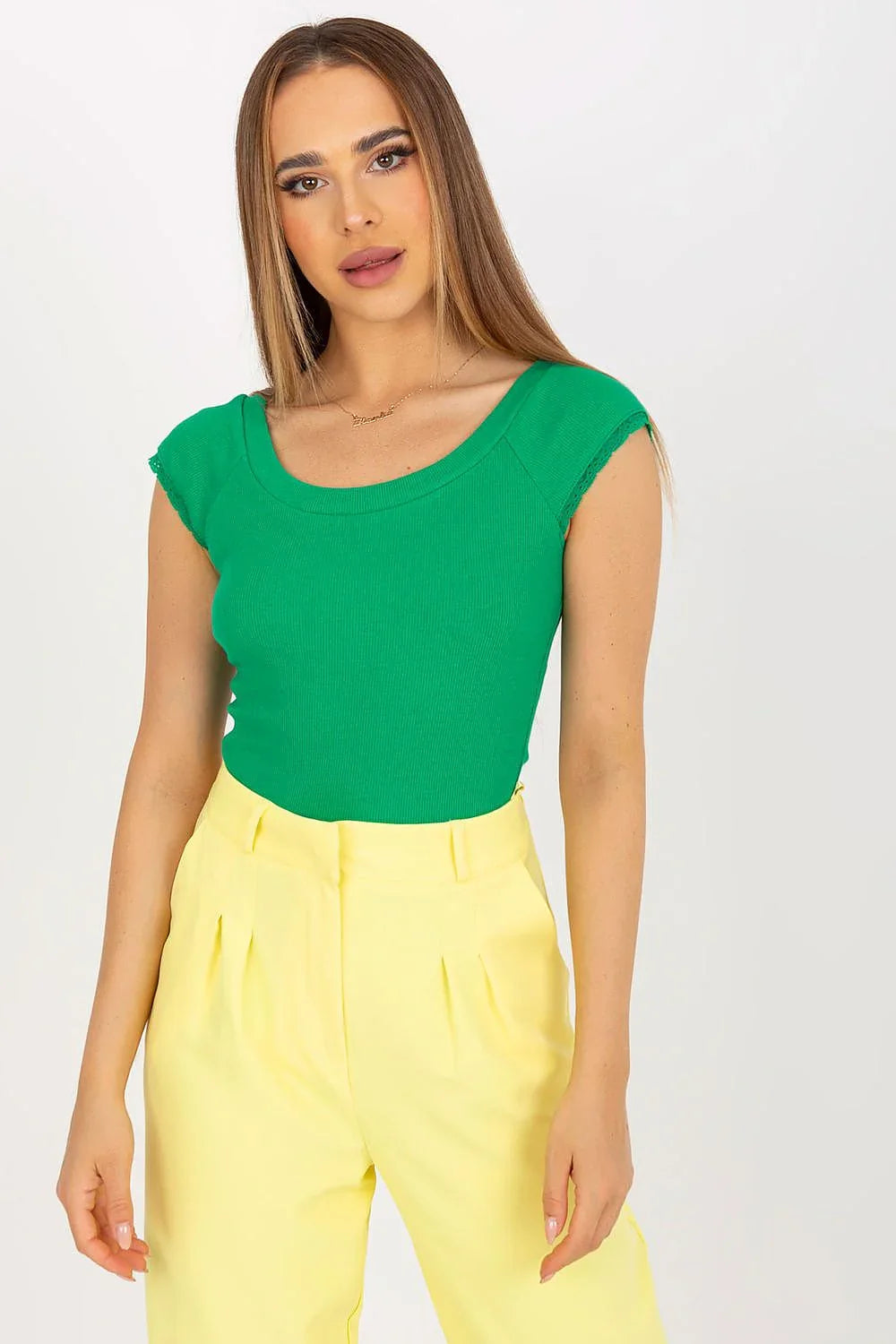Women's Boat-Neck Blouse - Solid Waist Length