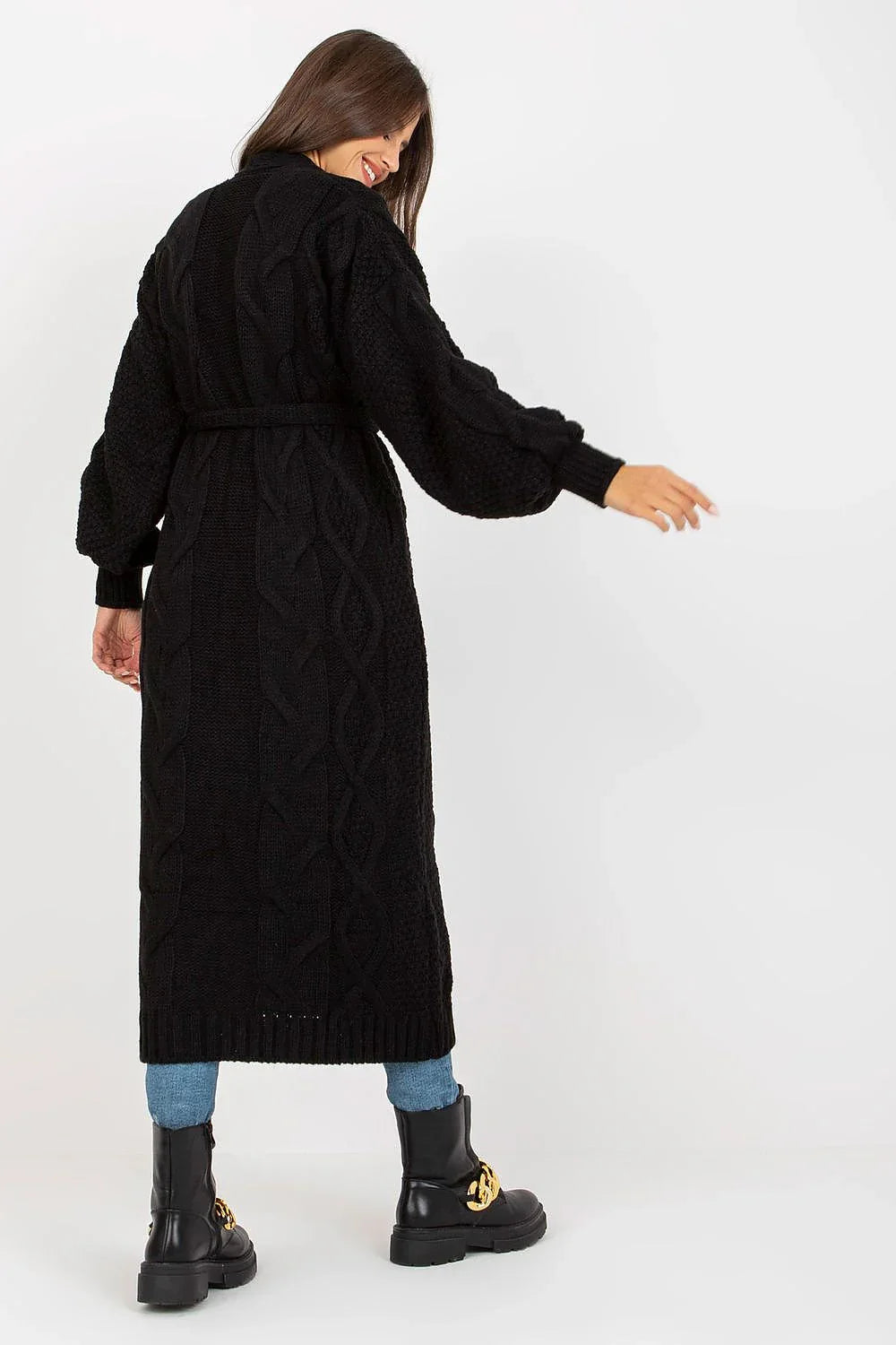 Women's Cable Knit Wool Cardigan Sweater